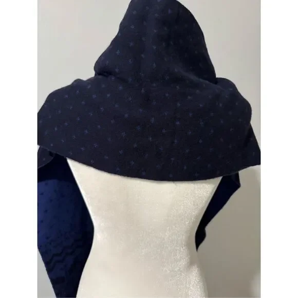 Banana Republic NWT blue snow flake polka dot print scarf wool cotton blend